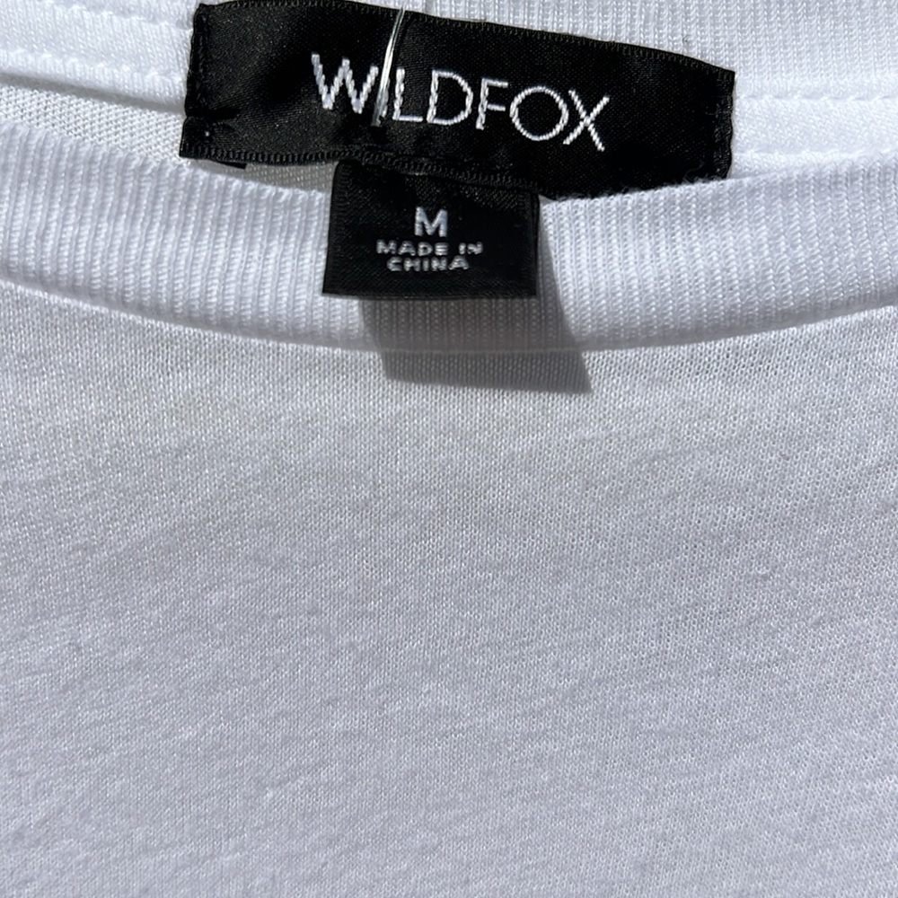 WILDFOX Love signs keke graphic tee shirt white size M - Picture 3 of 9
